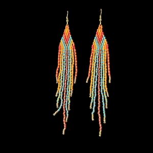 New In Package - Colorful Beaded Dangle Earrings